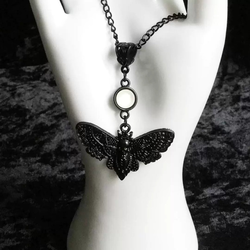Gothic hawk moth necklace