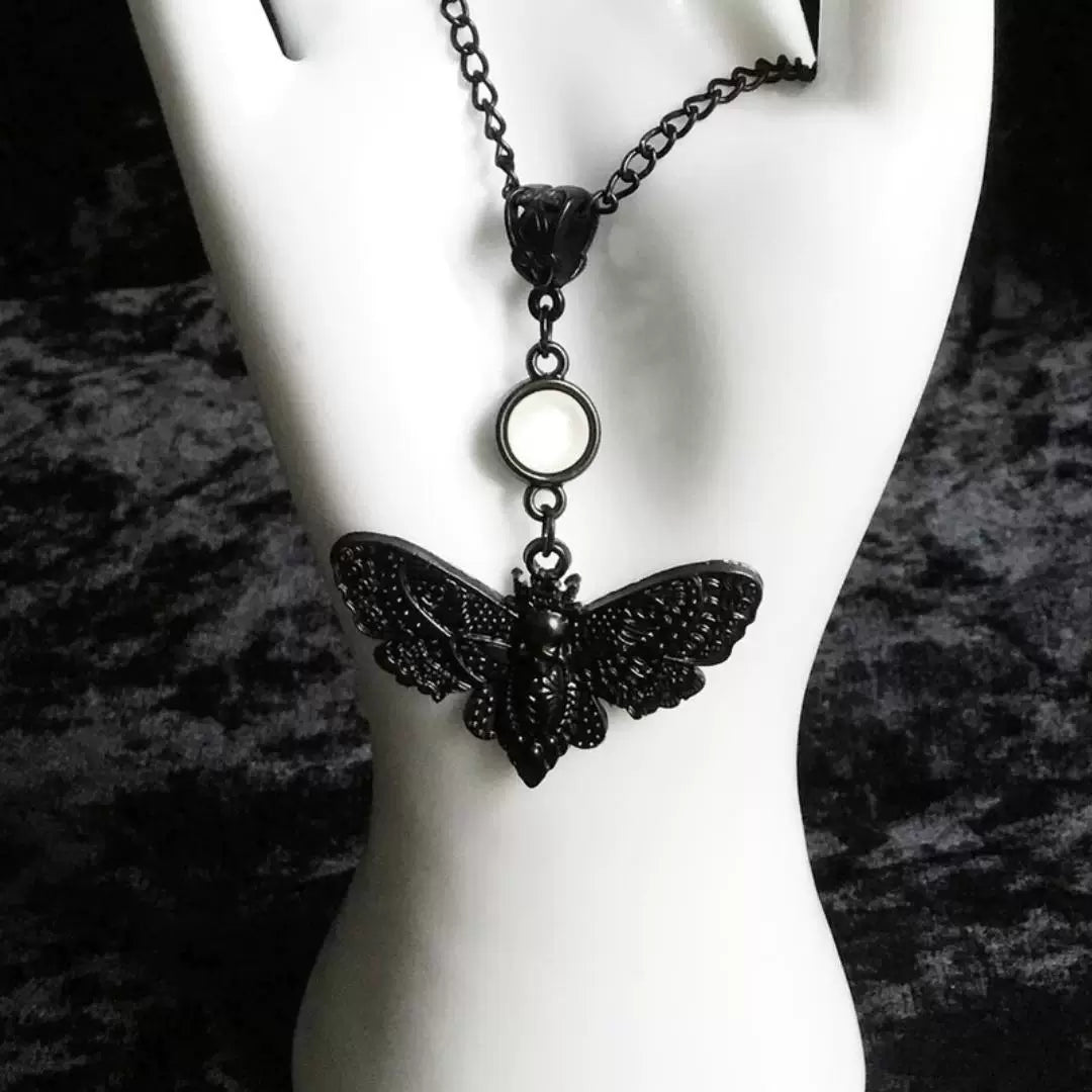 Gothic hawk moth necklace
