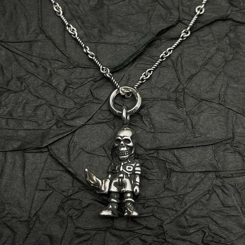 Vintage Skull Pendant Necklace