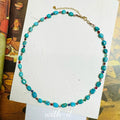 Turquoise Necklace Hand-woven Colorful Bead String