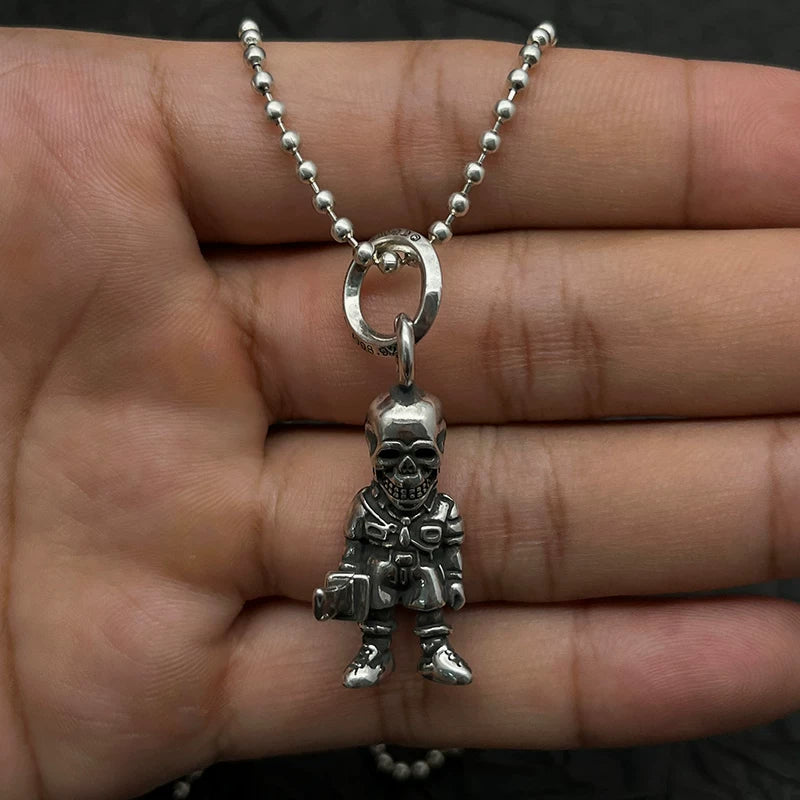 Vintage Skull Pendant Necklace