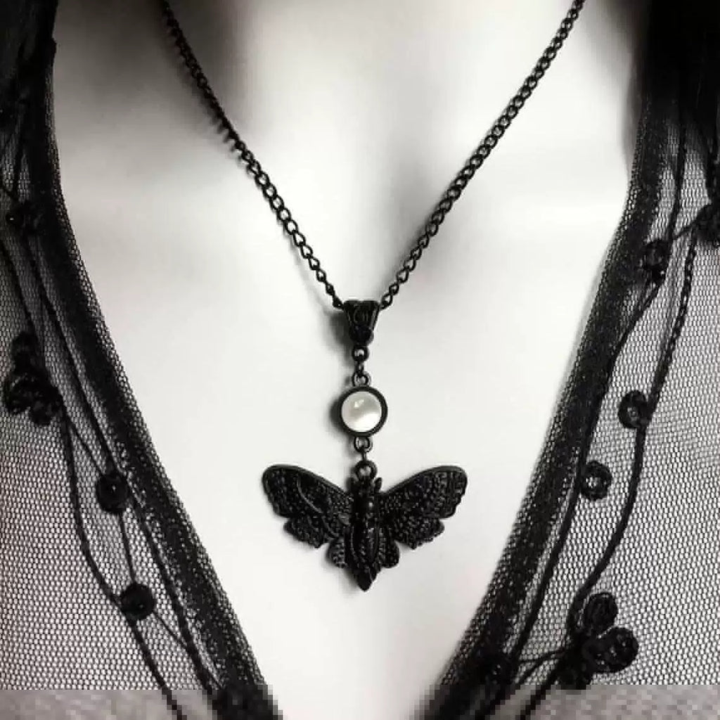 Gothic hawk moth necklace