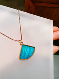 Peacock feather green craft necklace